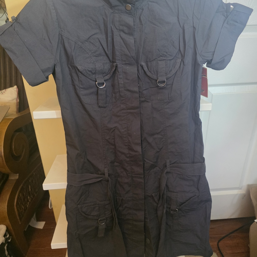 H&M Black Button-Up Dress